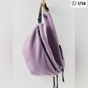 Free People Overacheiver Lilac Purle Sherpa Sling Bag